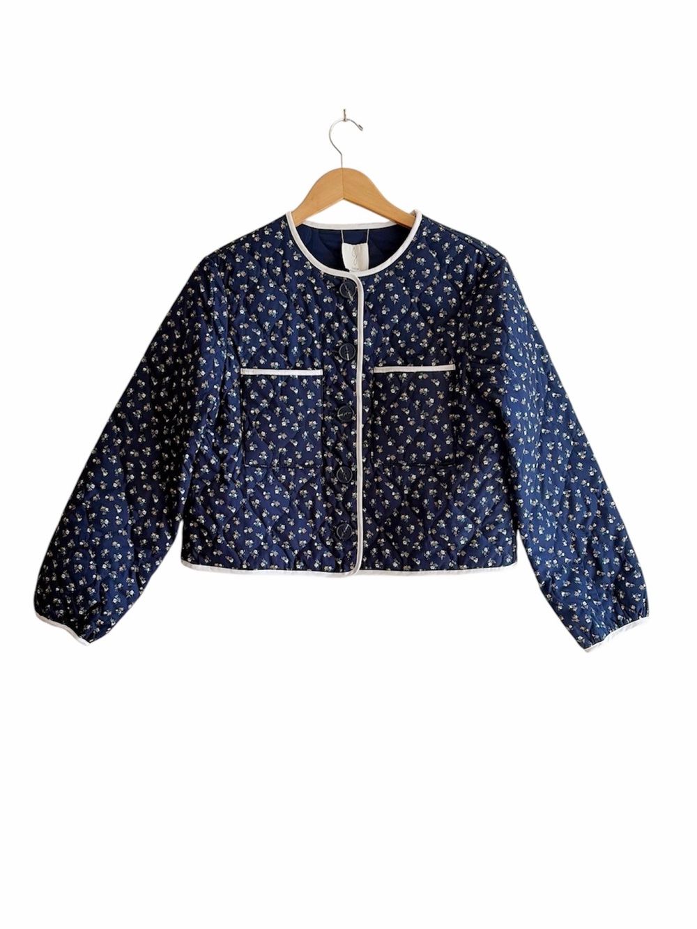 NEW Joie quilted floral reversible crop jacket size M Medium